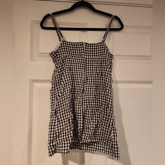 Black and white checkered long tank/ Mini Dress - Picture 4 of 4